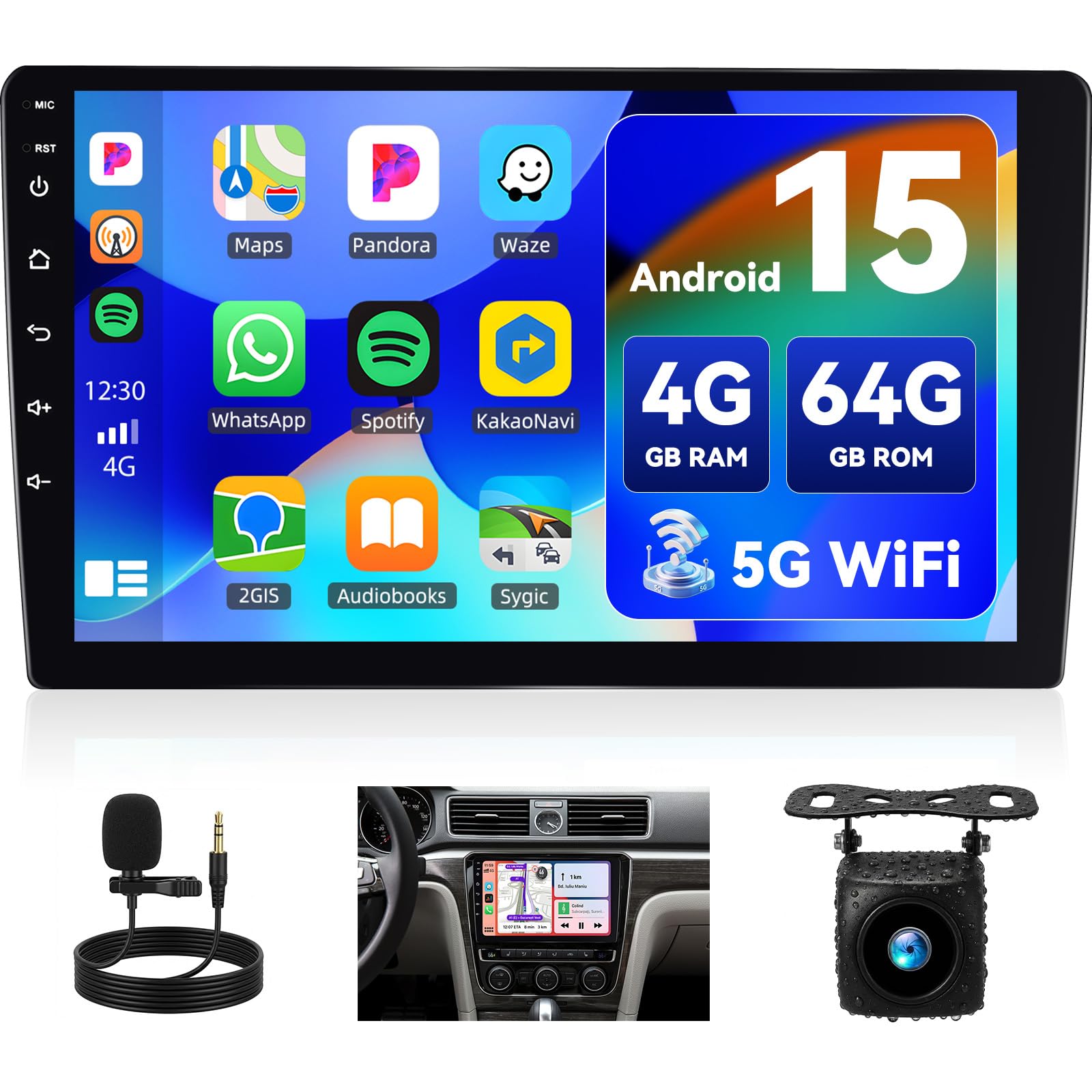 10.1インチ タッチパネルディスプレイオーディオ 4K DVR CARPLAY Amazon.com: 10.1 Inch HD Car Radio Carplay Screen for Car with